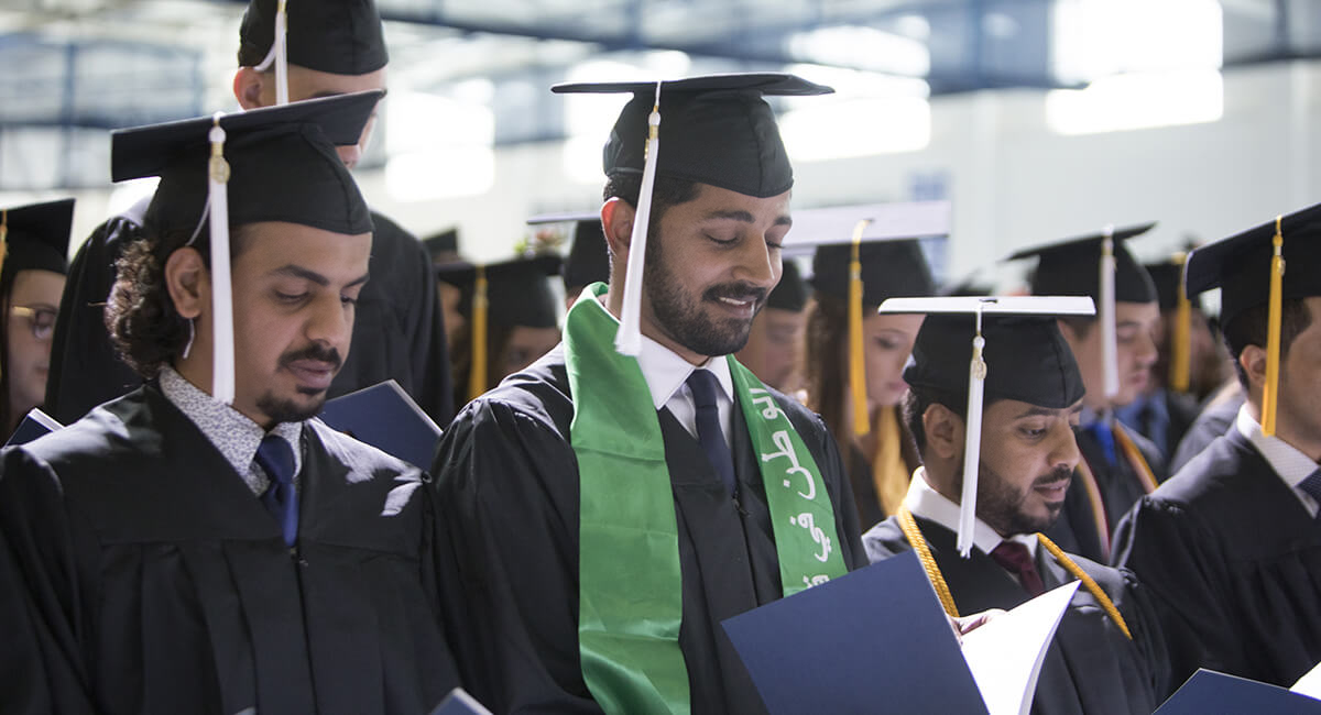 Students at graduation